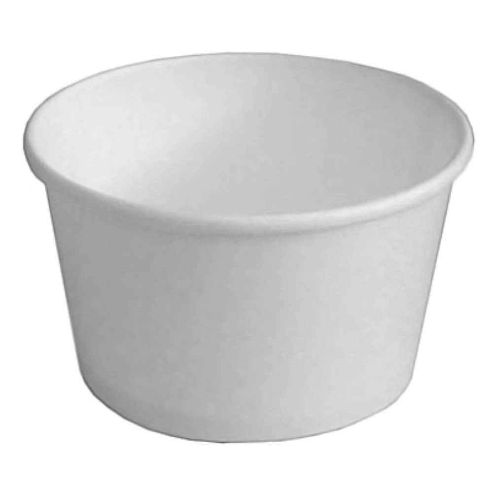 Стакан паперовий для морозива 230 мл білі (50шт/уп) + Кришка з ложечкою