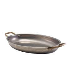 Сковорідка для подачі 30*21 см, овальна, металева, Vintage Steel, GenWare