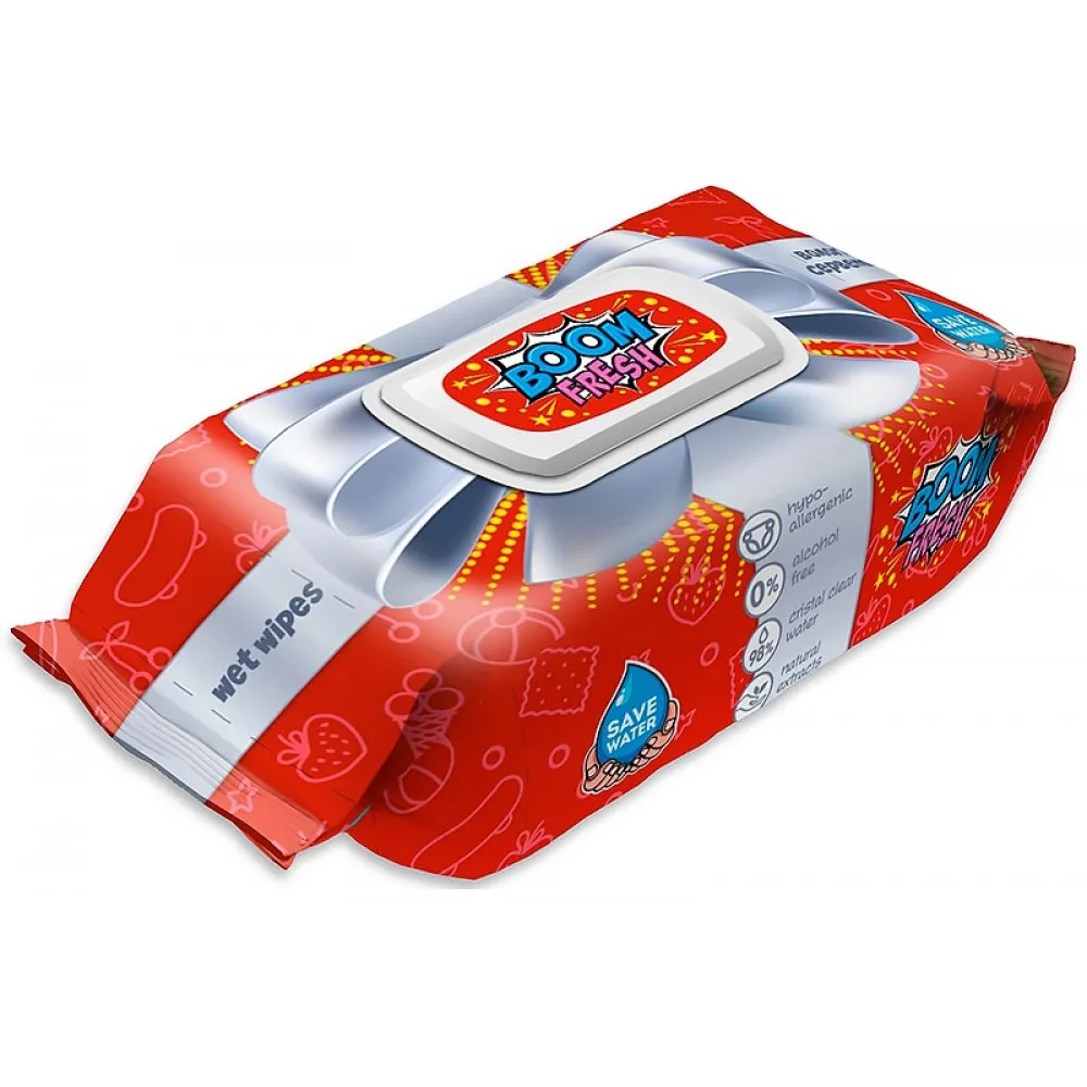 Серветки вологі "Kinder Fresh" 120шт з клапаном (12)